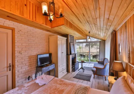 Nehir Manzaralı ve Şömineli Köşe Oda